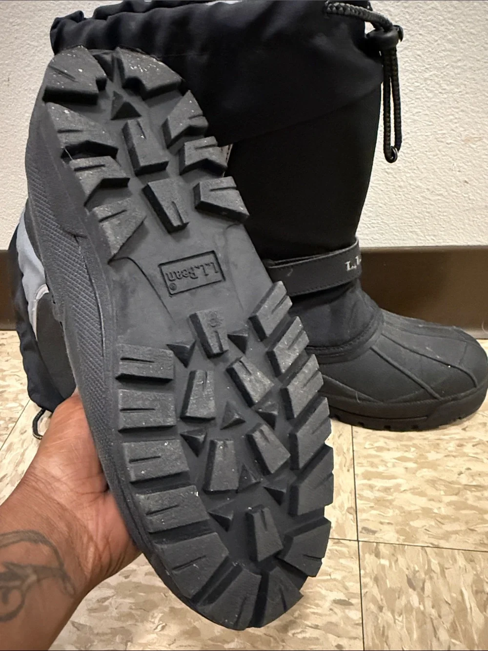 L.L. Bean Black and Gray Insulated Snow Boots